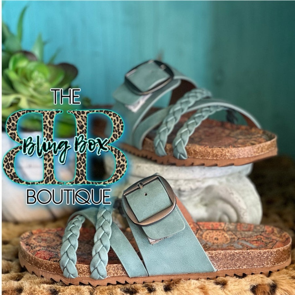 Very G Blue Braided Sandals